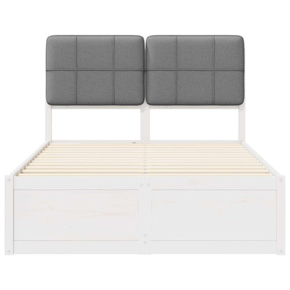 Letto con Testiera Rivestita Grigio chiaro 120 x 200 cm