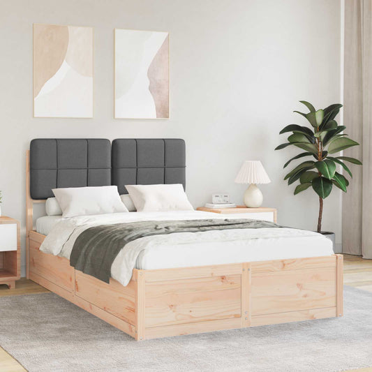 Letto con Testiera Rivestita Grigio scuro 120 x 190 cm | homemem39