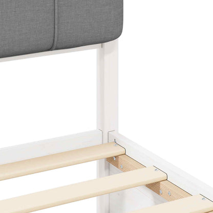 Letto con Testiera Rivestita Grigio chiaro 120 x 190 cm