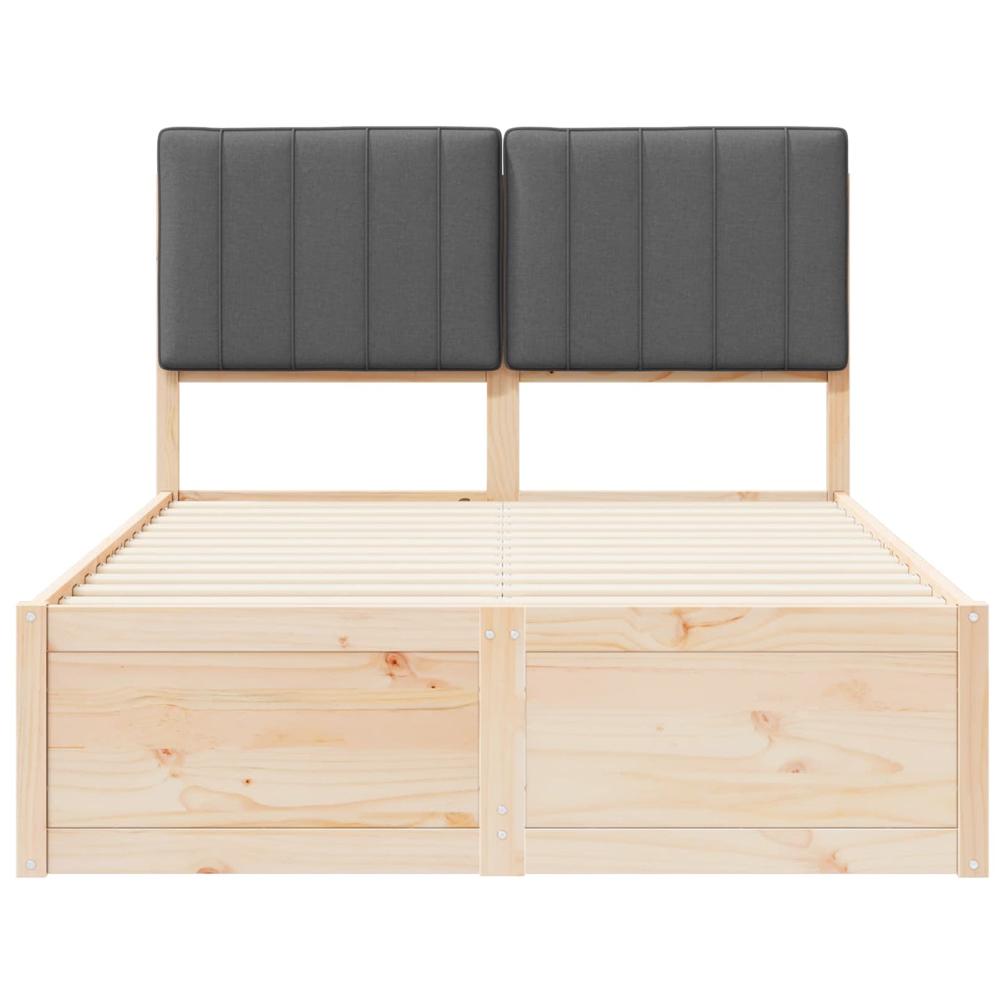 Letto con Testiera Rivestita Grigio scuro 120 x 200 cm