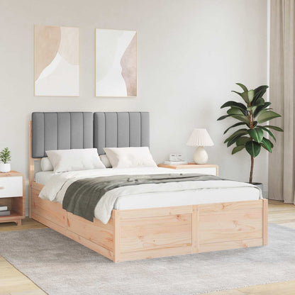 Letto con Testiera Rivestita Grigio chiaro 120 x 190 cm