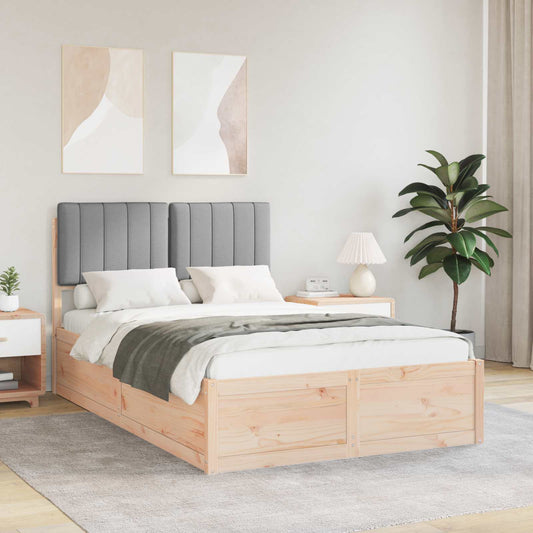 Letto con Testiera Rivestita Grigio chiaro 120 x 190 cm | homemem39