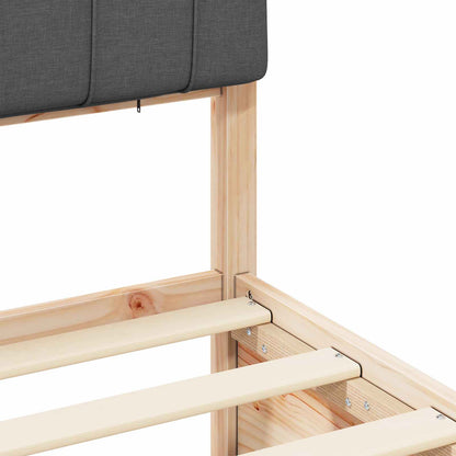 Letto con Testiera Rivestita Grigio scuro 120 x 190 cm