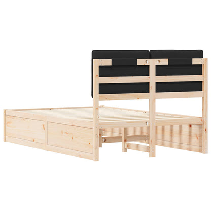 Letto con Testiera Rivestita Nero 120 x 190 cm Pino massello | homemem39