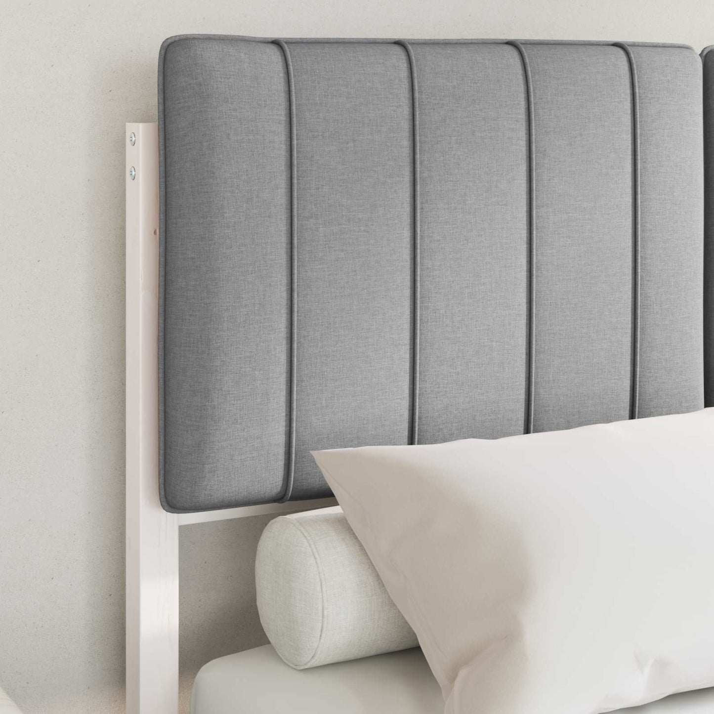 Letto con Testiera Rivestita Grigio chiaro 120 x 190 cm | homemem39