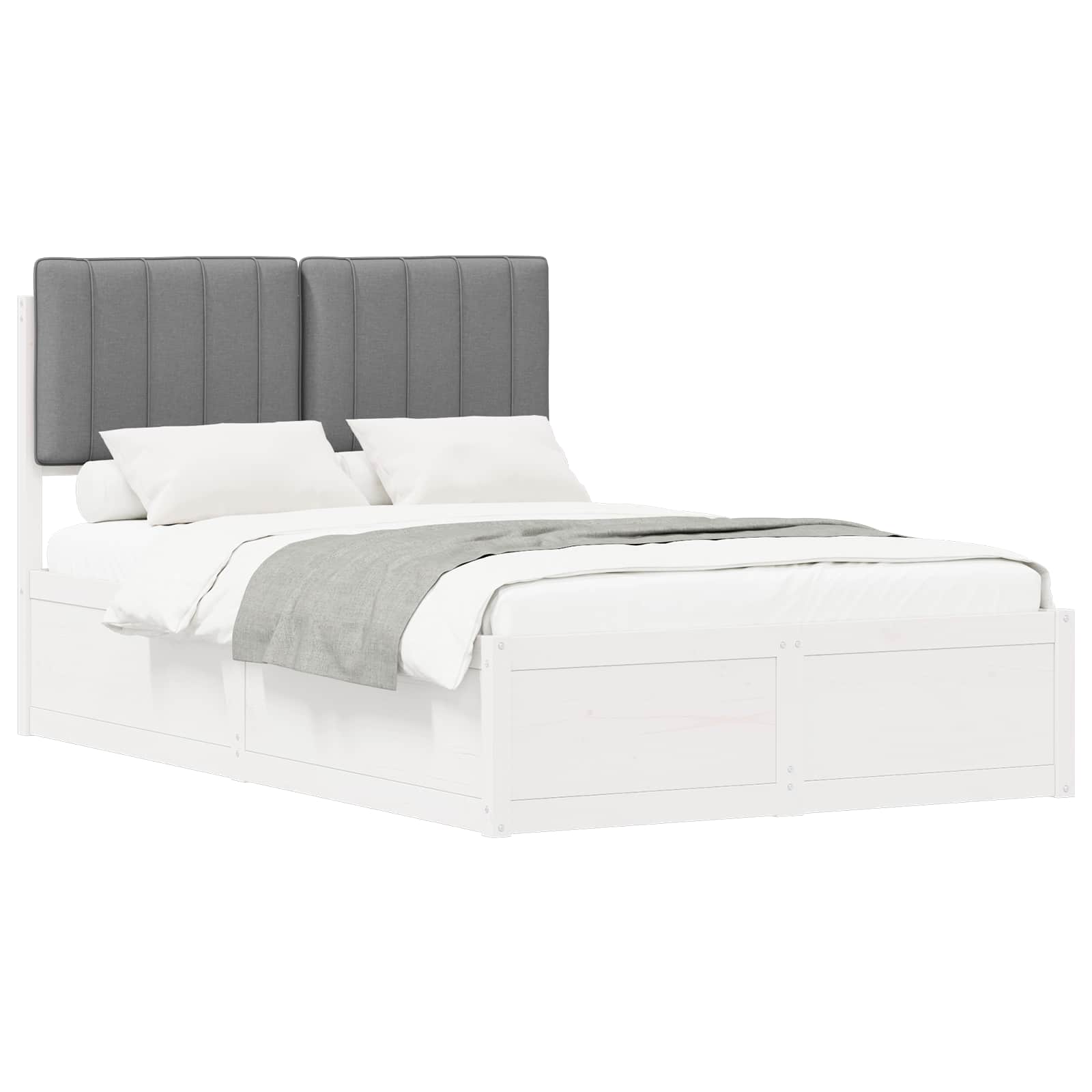 Letto con Testiera Rivestita Grigio chiaro 120 x 190 cm | homemem39