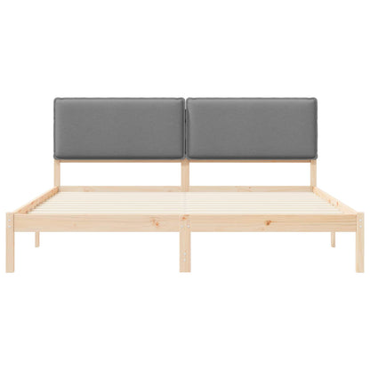 Letto con Testiera Rivestita Grigio chiaro 200 x 200 cm | homemem39