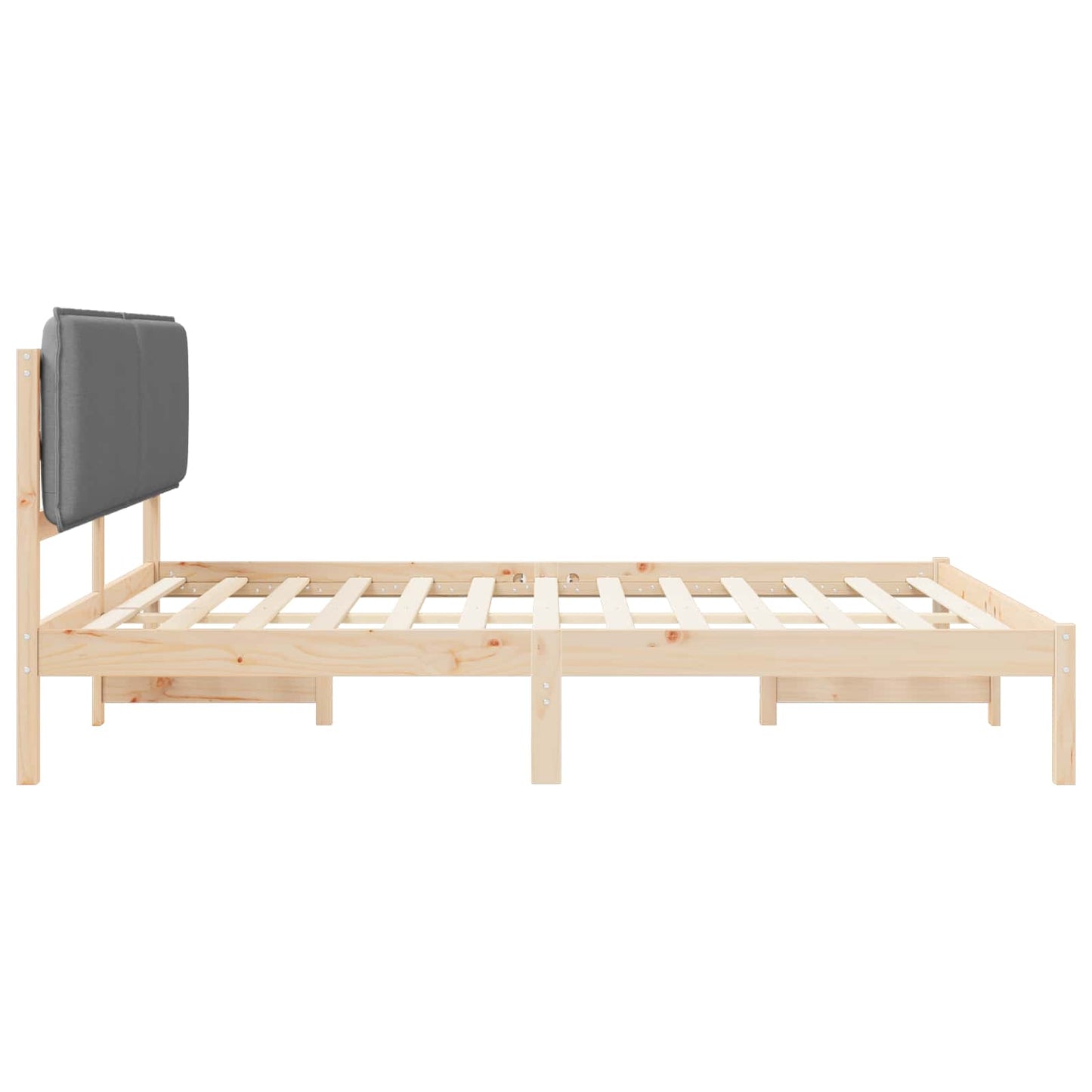 Letto con Testiera Rivestita Grigio chiaro 200 x 200 cm | homemem39