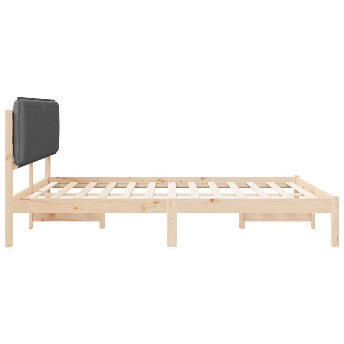 Letto con Testiera Rivestita Grigio scuro 200 x 200 cm | homemem39