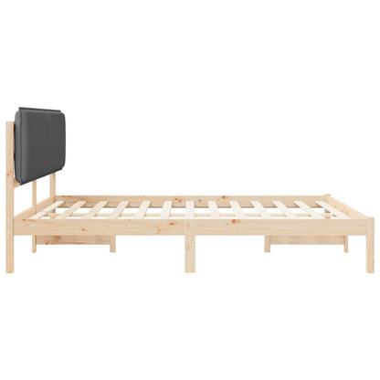 Letto con Testiera Rivestita Grigio scuro 200 x 200 cm | homemem39