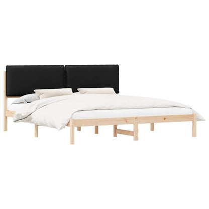 Letto con Testiera Rivestita Nero 200 x 200 cm | homemem39