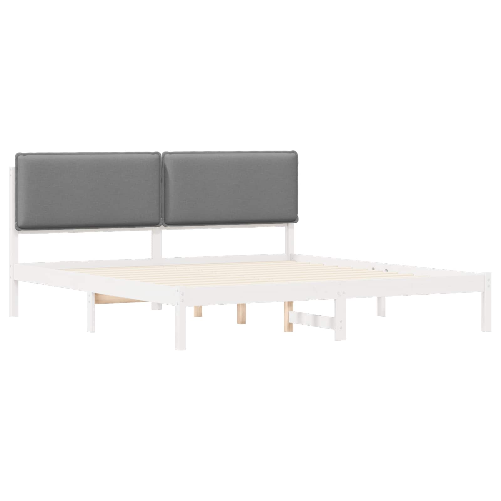 Letto con Testiera Rivestita Grigio chiaro 200 x 200 cm | homemem39