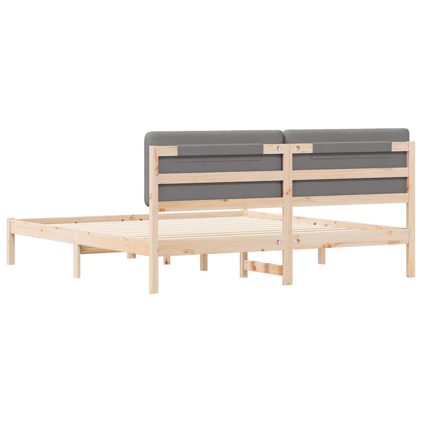 Letto con Testiera Rivestita Grigio chiaro 200 x 200 cm | homemem39