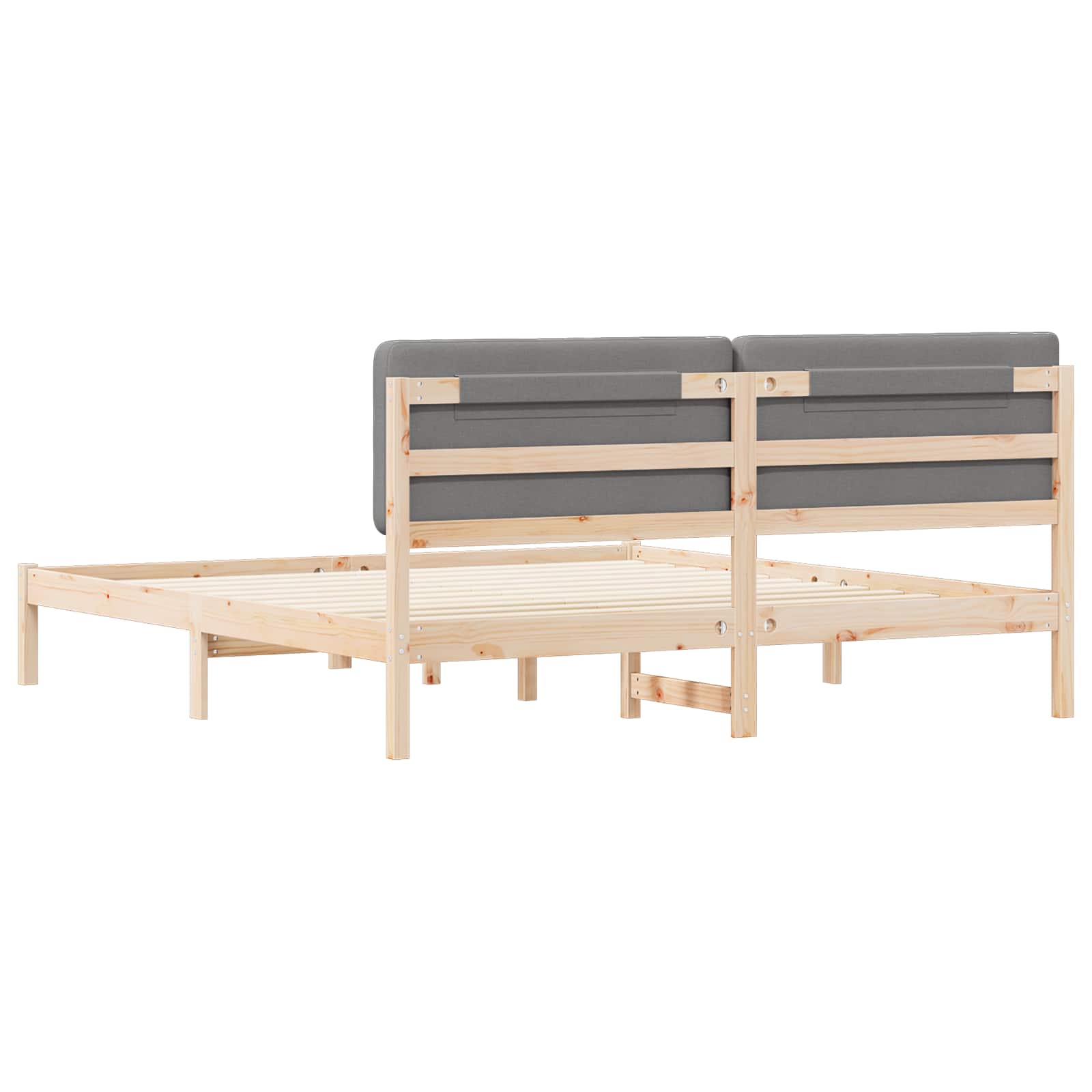 Letto con Testiera Rivestita Grigio chiaro 200 x 200 cm | homemem39