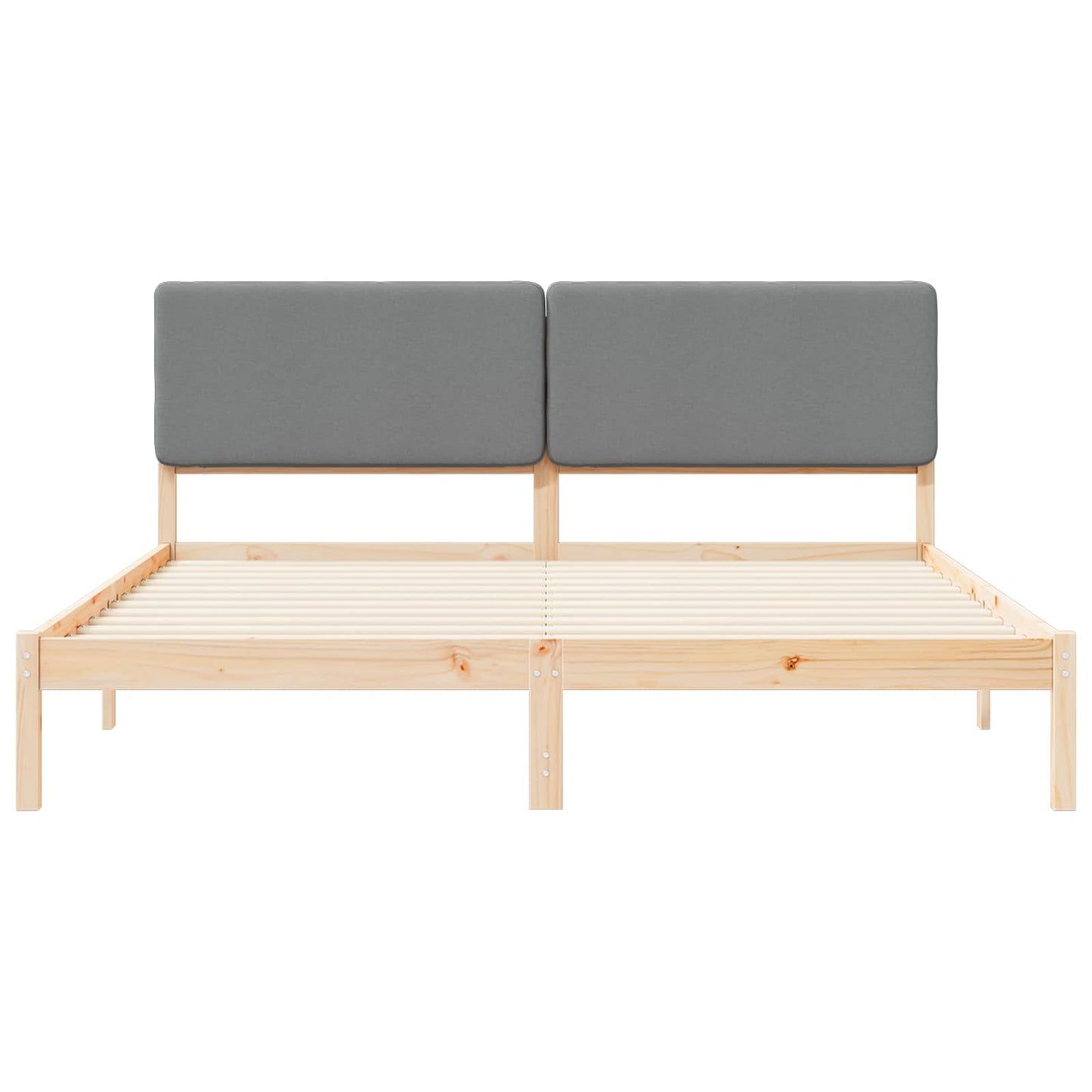 Letto con Testiera Rivestita Grigio chiaro 200 x 200 cm | homemem39