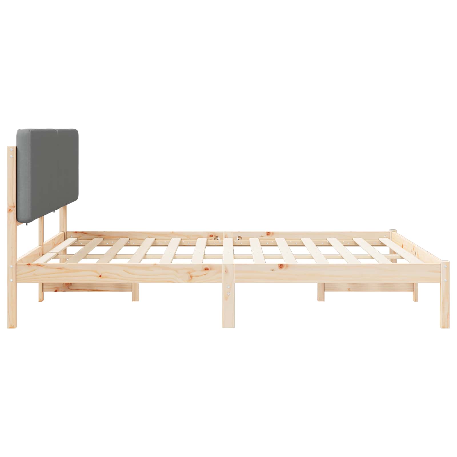 Letto con Testiera Rivestita Grigio chiaro 200 x 200 cm | homemem39