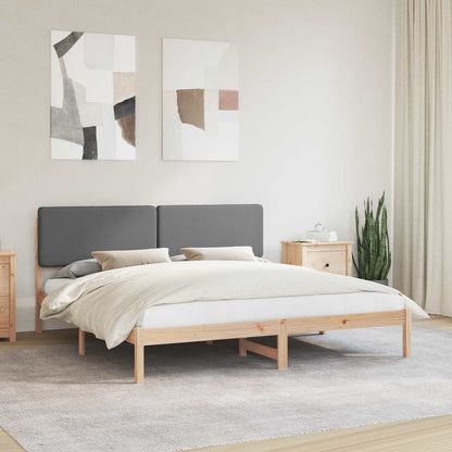Letto con Testiera Rivestita Grigio scuro 200 x 200 cm | homemem39