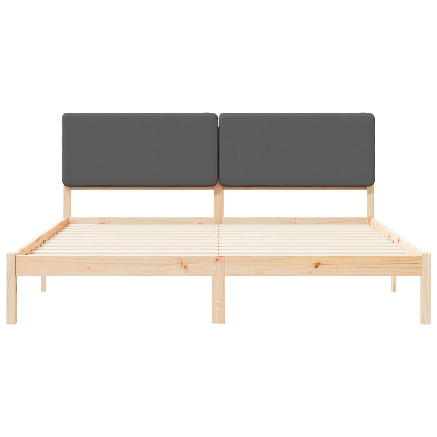 Letto con Testiera Rivestita Grigio scuro 200 x 200 cm | homemem39