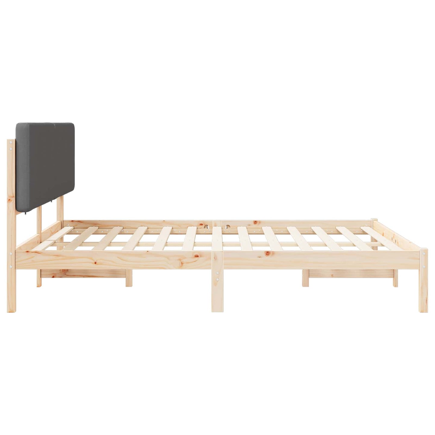Letto con Testiera Rivestita Grigio scuro 200 x 200 cm | homemem39