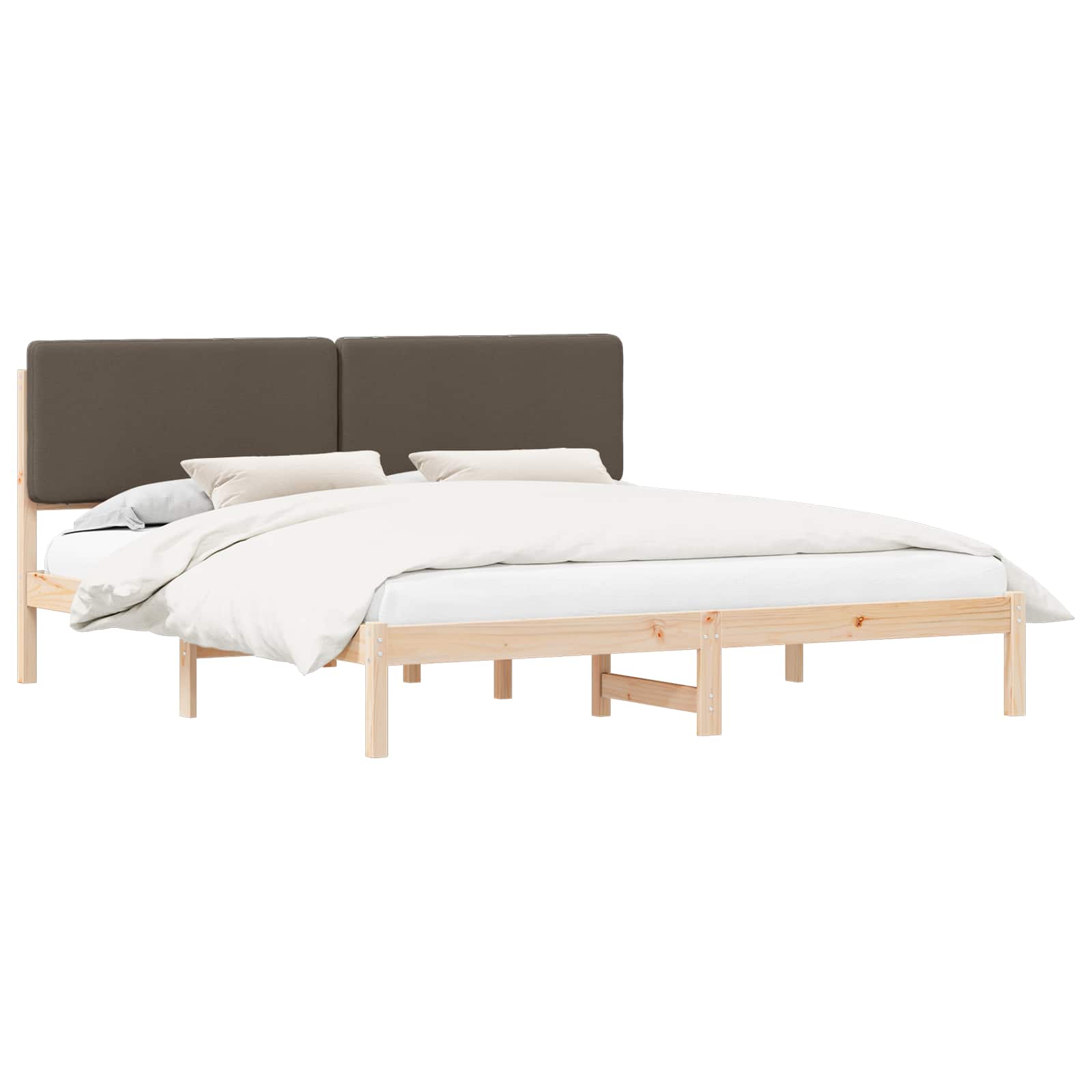 Letto con Testiera Rivestita Talpa 200 x 200 cm Pino massello | homemem39