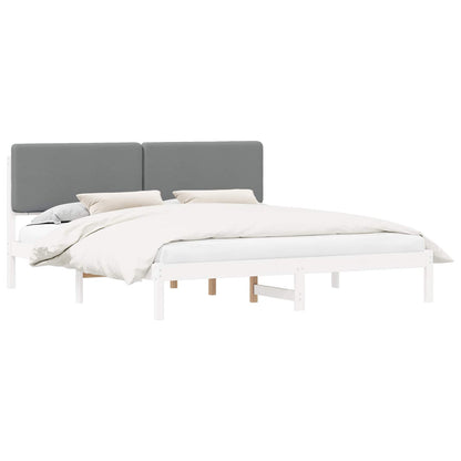 Letto con Testiera Rivestita Grigio chiaro 200 x 200 cm | homemem39