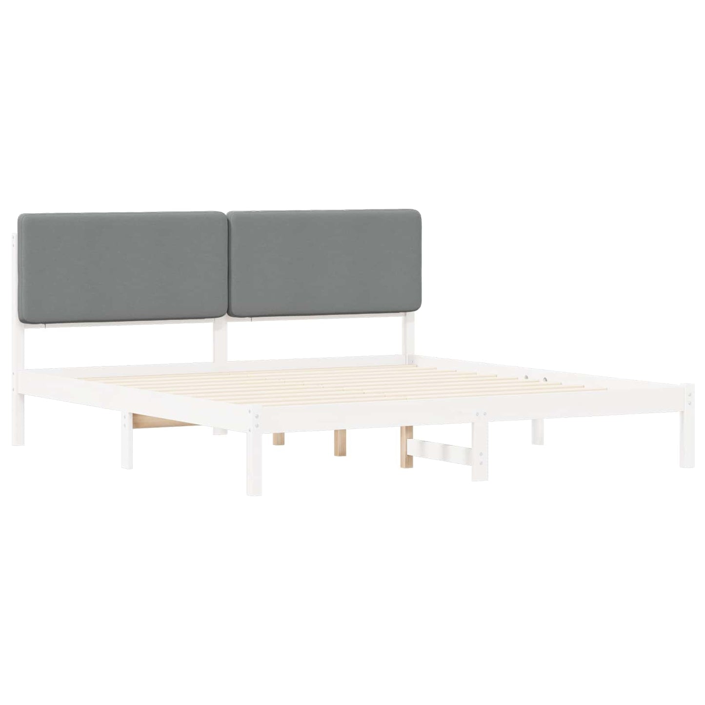 Letto con Testiera Rivestita Grigio chiaro 200 x 200 cm | homemem39