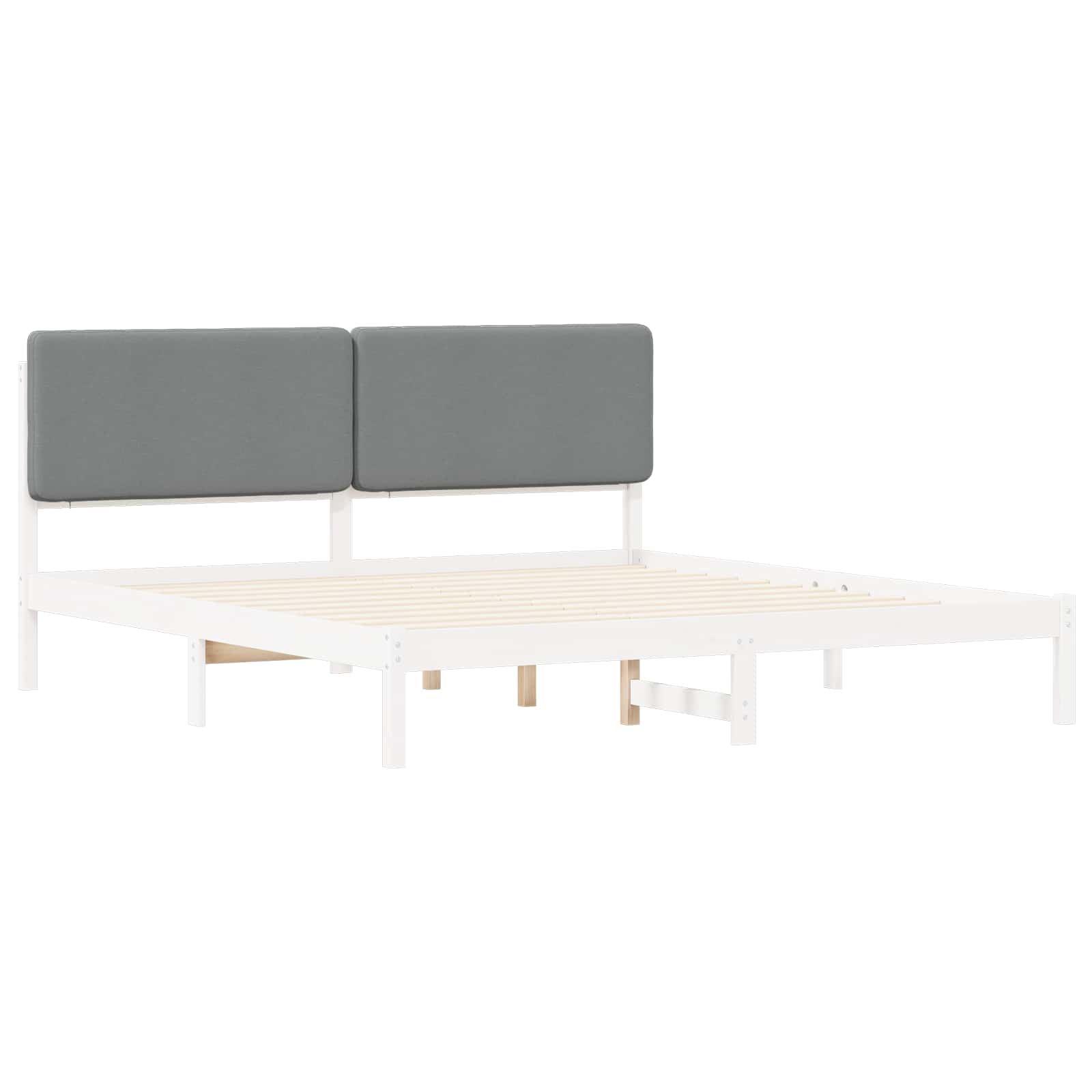 Letto con Testiera Rivestita Grigio chiaro 200 x 200 cm | homemem39