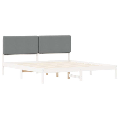 Letto con Testiera Rivestita Grigio chiaro 200 x 200 cm | homemem39