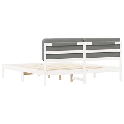 Letto con Testiera Rivestita Grigio chiaro 200 x 200 cm | homemem39