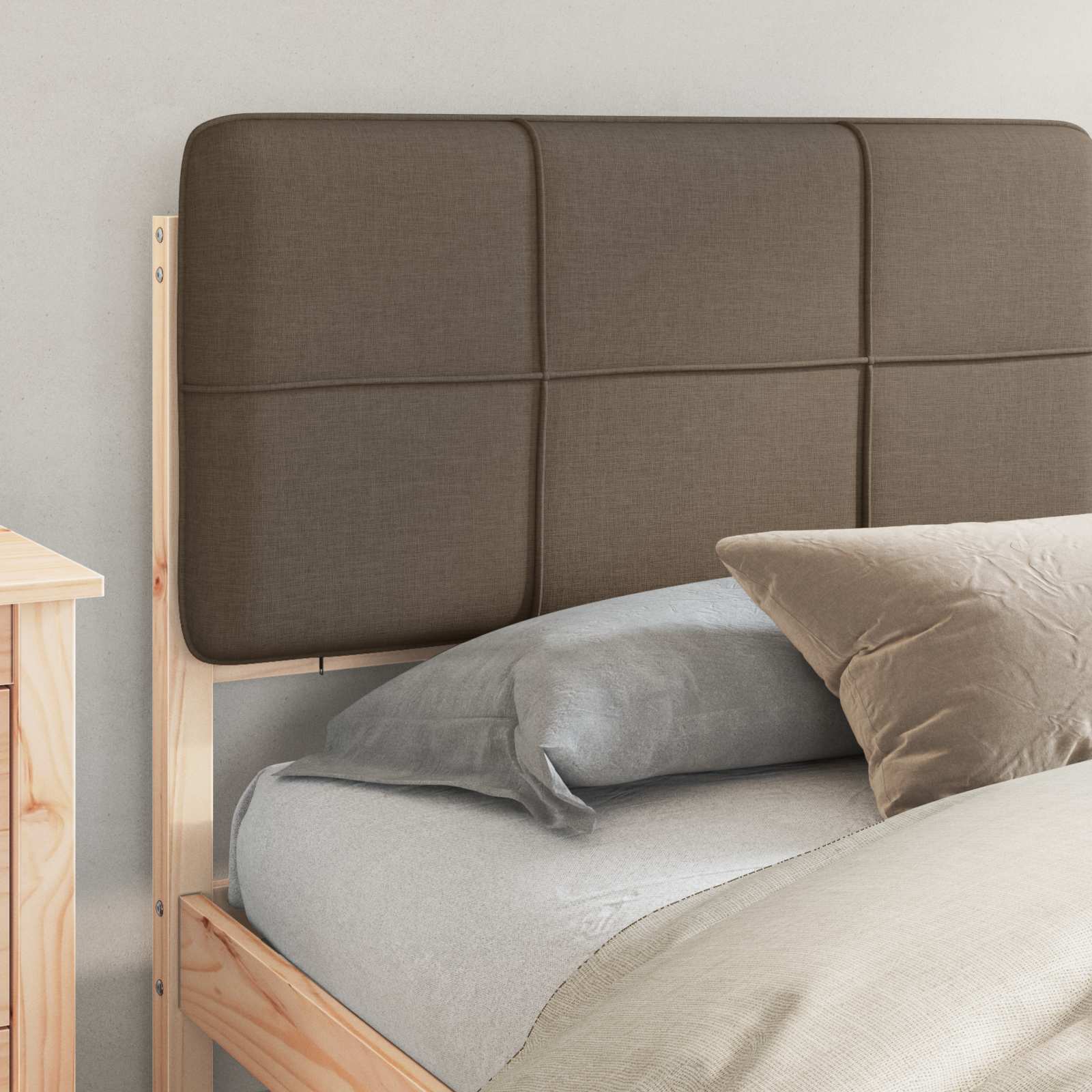 Letto con Testiera Rivestita Talpa 200 x 200 cm Pino massello | homemem39