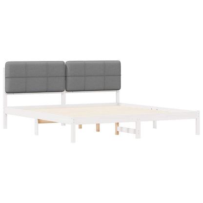 Letto con Testiera Rivestita Grigio chiaro 200 x 200 cm | homemem39