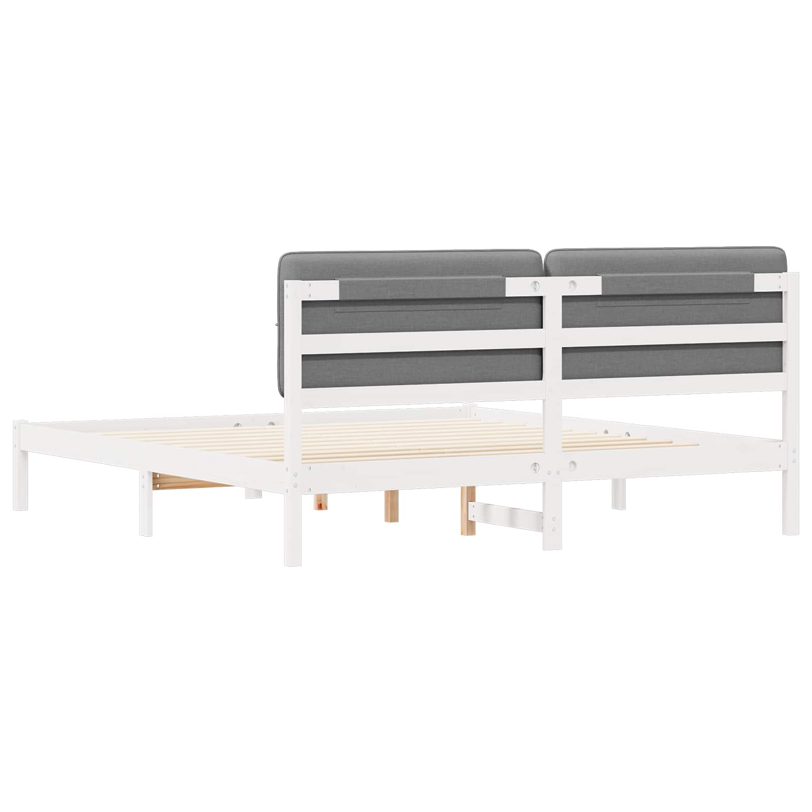 Letto con Testiera Rivestita Grigio chiaro 200 x 200 cm | homemem39