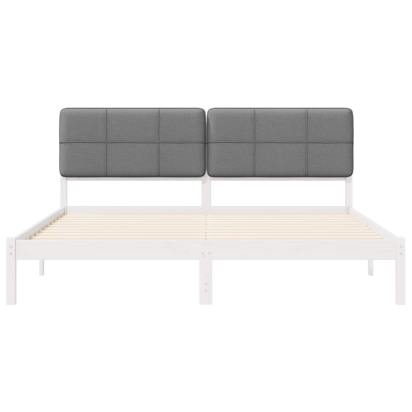 Letto con Testiera Rivestita Grigio chiaro 200 x 200 cm | homemem39