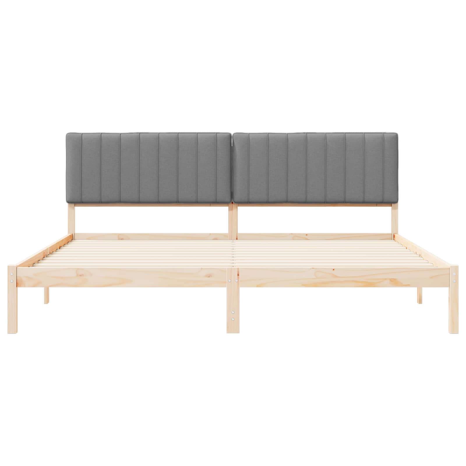 Letto con Testiera Rivestita Grigio chiaro 200 x 200 cm | homemem39