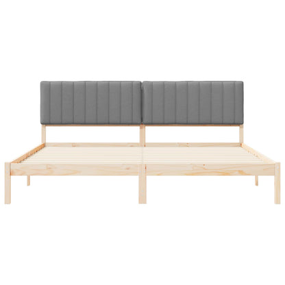 Letto con Testiera Rivestita Grigio chiaro 200 x 200 cm | homemem39