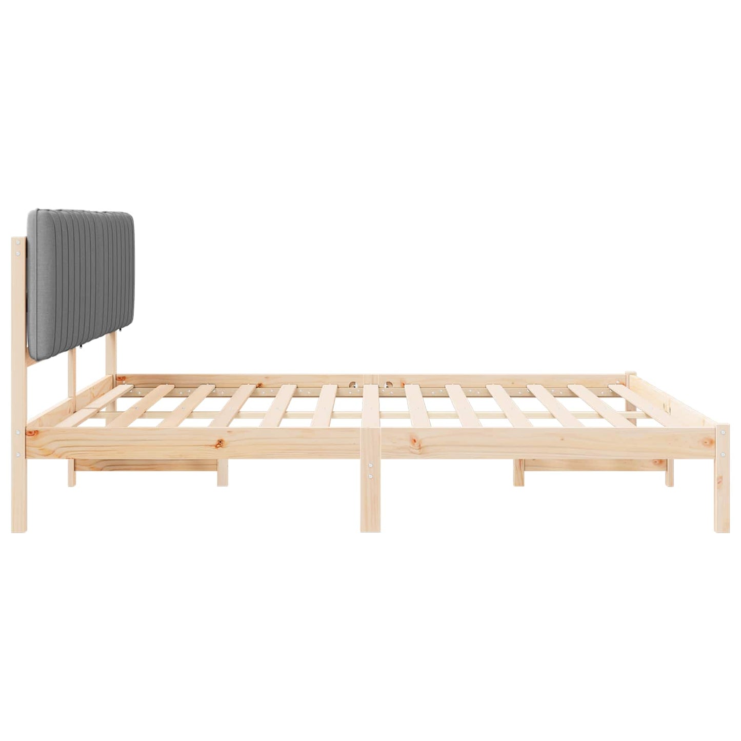 Letto con Testiera Rivestita Grigio chiaro 200 x 200 cm | homemem39