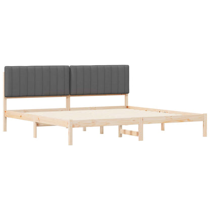 Letto con Testiera Rivestita Grigio scuro 200 x 200 cm | homemem39