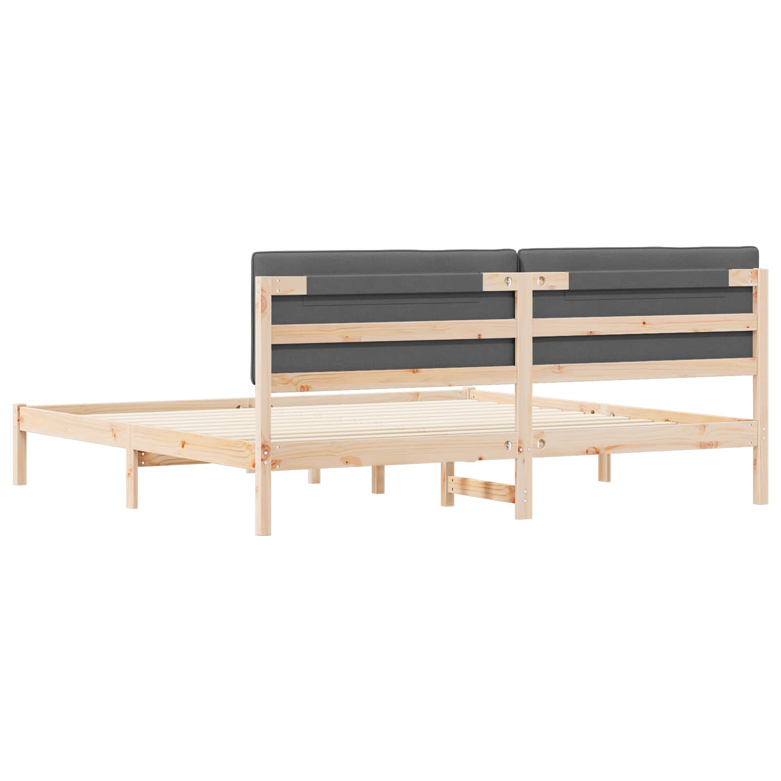 Letto con Testiera Rivestita Grigio scuro 200 x 200 cm | homemem39