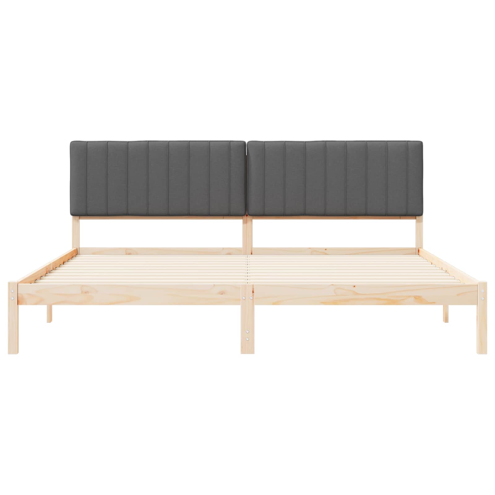 Letto con Testiera Rivestita Grigio scuro 200 x 200 cm | homemem39