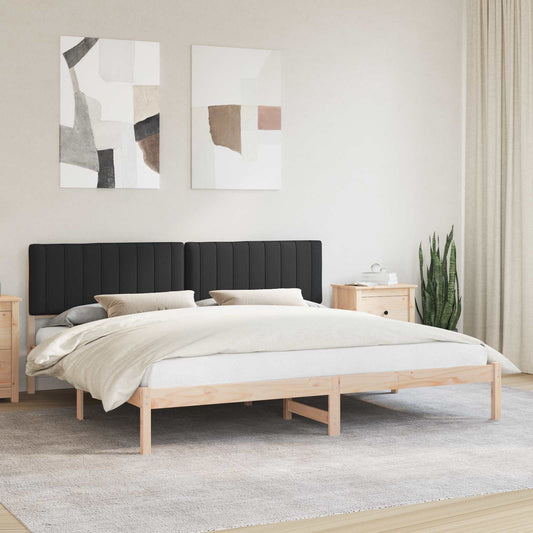 Letto con Testiera Rivestita Nero 200 x 200 cm | homemem39