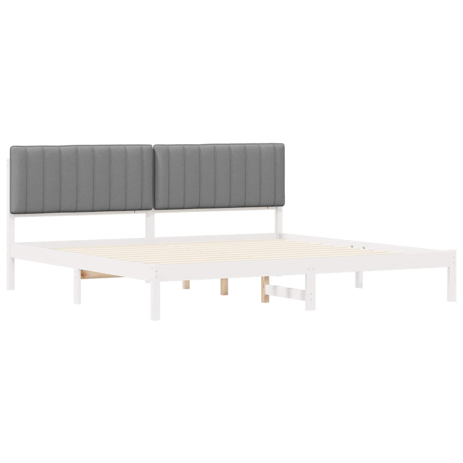 Letto con Testiera Rivestita Grigio chiaro 200 x 200 cm | homemem39