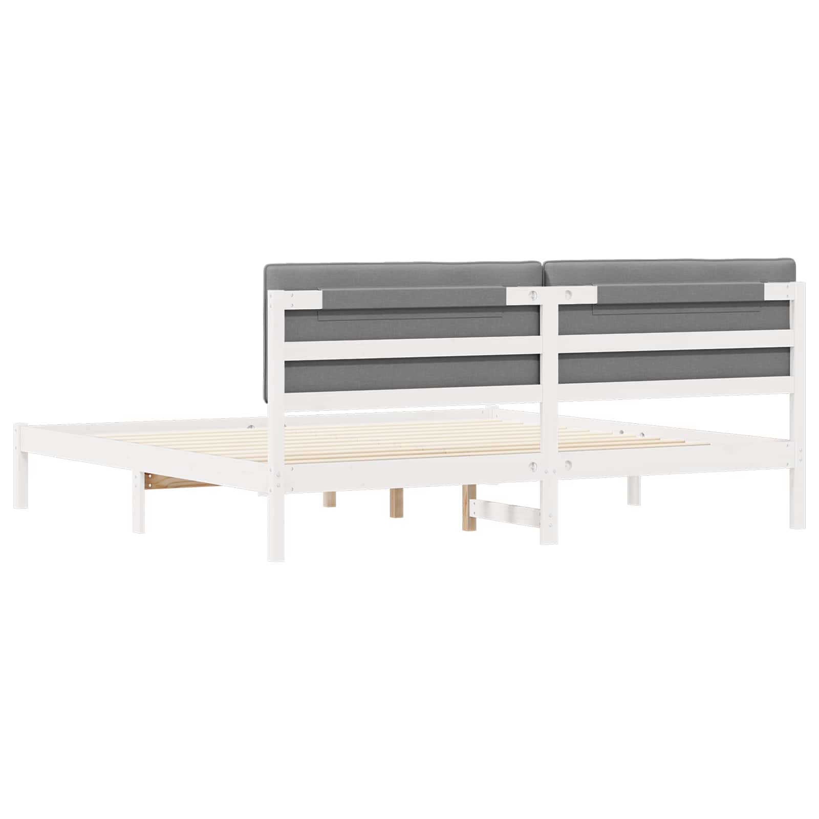Letto con Testiera Rivestita Grigio chiaro 200 x 200 cm | homemem39