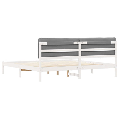 Letto con Testiera Rivestita Grigio chiaro 200 x 200 cm | homemem39