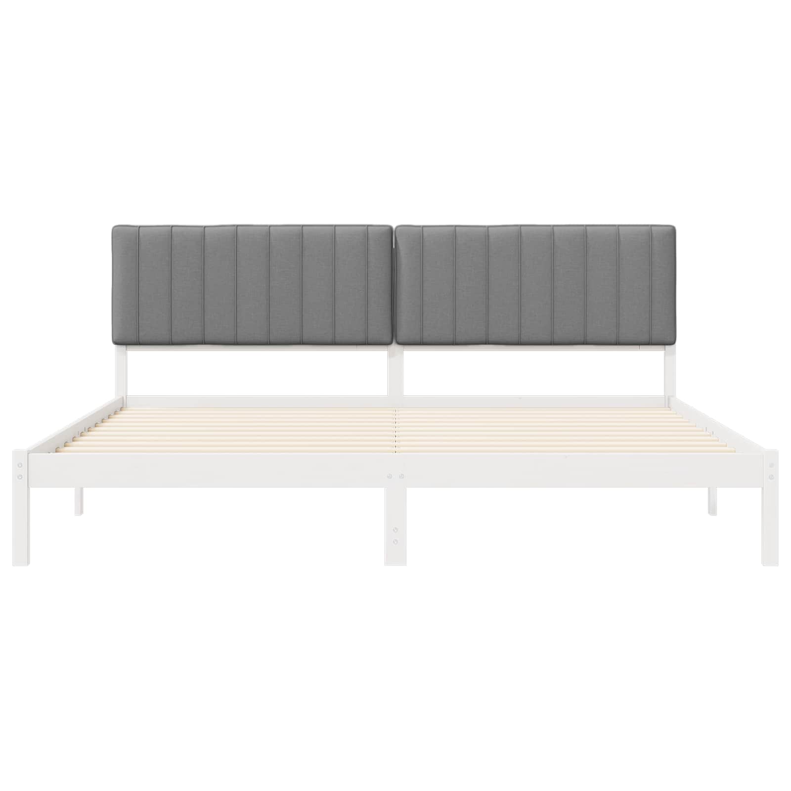 Letto con Testiera Rivestita Grigio chiaro 200 x 200 cm | homemem39