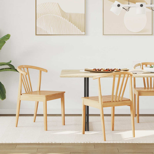 Sedia da pranzo 2 pcs Naturale Legno di gomma massiccio | homemem39