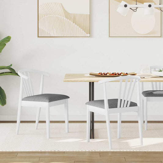 Sedia da pranzo 2 pcs Bianco e Grigio Legno di gomma massiccio | homemem39