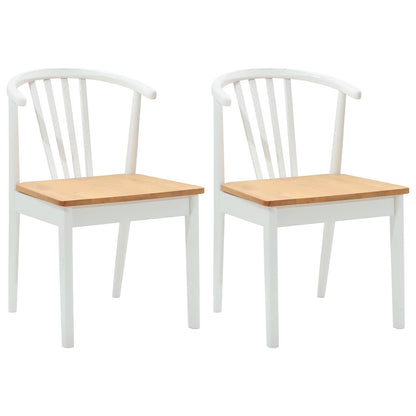 Sedia da pranzo 2 pcs bianco e naturale