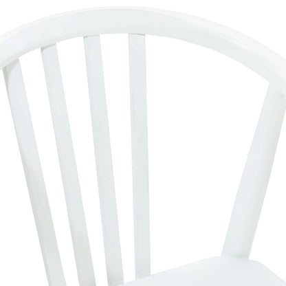 Sedia da pranzo 2 pcs Bianco Legno di gomma massiccio