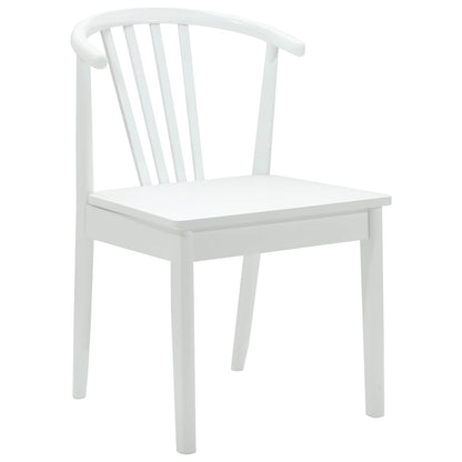 Sedia da pranzo 2 pcs Bianco Legno di gomma massiccio