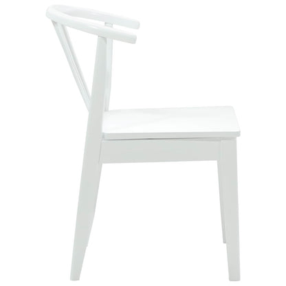 Sedia da pranzo 2 pcs Bianco Legno di gomma massiccio